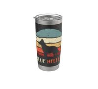 Vintage Blue Heeler Australian Battle Dog Retro Sunset 70s Gobelet isotherme en acier inoxydable double paroi