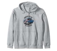 Vintage Blue Pickup Truck with Patriotic USA Flag Design Sweat à Capuche