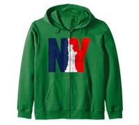 Vintage Blue Red NY Tee Shirt, New York City Fashion Graphic Sweat à Capuche