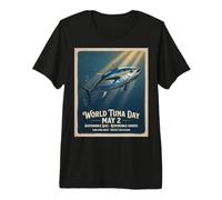 Vintage BluefinTuna 2 mai Journée Mondiale T-Shirt Haut de Gamme