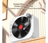 Vintage Bluetooth CD Record Speaker 800mAh 131x120x67mm Color Options