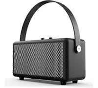 Vintage Bluetooth Speaker Portable Leather Stereo Wireless Speaker With Rich Bass And Rotation Control For Home, Travel And Party