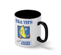 Vintage Bluth's Frozen Banana - Classic TV Parody Blanc tasse de café avec jante noire et poignée Mug