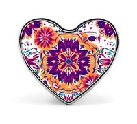 Vintage Boho Mandala Brooch Pins Heart Badge Collar Lapel Pins Dress Coat Accessories for Women Men