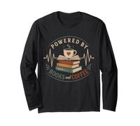 Vintage Book Lover Lecteur de café Littéraire Morning Vibe Manche Longue