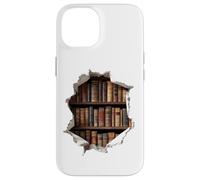 Vintage Boookshelves Hole in Wall Reading Accessories Coque pour iPhone 14