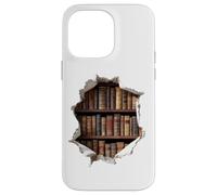 Vintage Boookshelves Hole in Wall Reading Accessories Coque pour iPhone 14 Pro Max