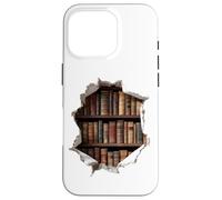 Vintage Boookshelves Hole in Wall Reading Accessories Coque pour iPhone 16 Pro