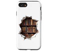 Vintage Boookshelves Hole in Wall Reading Accessories Coque pour iPhone SE (2020) / 7/8