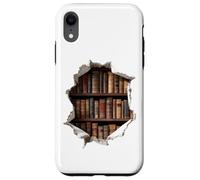 Vintage Boookshelves Hole in Wall Reading Accessories Coque pour iPhone XR