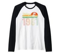 Vintage Born in 1961 Years Old 65th Birthday Gifts T-Shirt drôle Manche Raglan