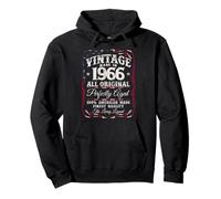 Vintage Born in 1966 Classic 60th Birthday USA Flag Sweat à Capuche