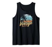 Vintage Born in 1966 Palm Tree Vacation Sunset 60th Birthday Débardeur