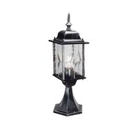 Vintage Borne Lumineuse Noir Argent Hauteur :52cm Kirchenglas IP43 Jardin Route