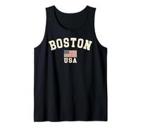 Vintage Boston USA Drapeau américain Massachusetts MA Souvenir Débardeur