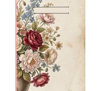 Vintage Botanical Garden Notebook: Elegant Victorian Floral Illustration Journal for Writing, 8.5 x 11 Large size, Antique Aesthetic Stationery