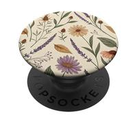Vintage Botanical Herbarium with Lavender & Daisies PopSockets PopGrip Adhésif
