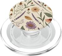 Vintage Botanical Herbarium with Lavender & Daisies PopSockets PopGrip pour MagSafe