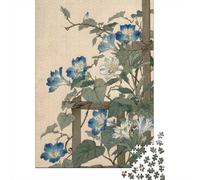 Vintage Botanical Illustration of Blue Flower Puzzle, 1000 pièces