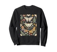 Vintage Botanical Papillon Papillon Fougère Fleur Sauvage Jardin Flo Sweatshirt