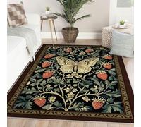 Vintage botanique 120x150 Salon Area Tapis antiderapant Large carpette for Chambre Soft Salle a Manger Throw Descente de lit William Morris Boheme Bebe Home Decor Office Classic Cottagecore