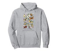 Vintage Botanique Papillons et Fleurs Illustration Femmes Sweat à Capuche