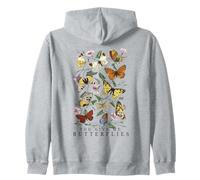 Vintage Botanique Papillons et Fleurs Illustration Femmes Sweat à Capuche