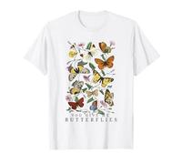 Vintage Botanique Papillons et Fleurs Illustration Femmes T-Shirt