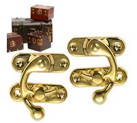 Vintage Box Latch - Lot de 2 crochets HaSP rétro - Mini serrure pour bijoux ou caisses en bois - Mécanisme d'extraction décoratif gauche et droite - Style antiquité - Matériel - Artisanat - Décoration