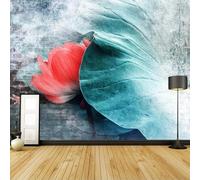 Vintage Brick Wall Lotus Flower Hand Paintted Art Papier Peint 3d Moderne Soie Texturée Haut De Gamme IdéAl Pour Le Salon Et La Chambre à Coucher-150cm×105cm