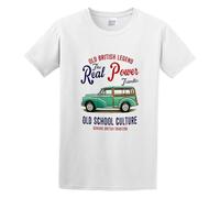 Vintage British Car Morris Minor Traveller Fashion Mens Tshirt Black Round Neck Short Sleeves Size 3XL