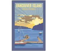 Vintage British Columbias Vancouver Island Rétro Mur Art Toile Affiche Art Imprimer Accueil Décoration Chambre Décoration Sans cadre 30x45cm