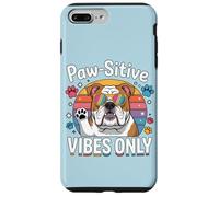 Vintage Bulldog Paw-sitive Vibes est Le Seul Amoureux des Chiens Mignons Coque pour iPhone 7 Plus/8 Plus