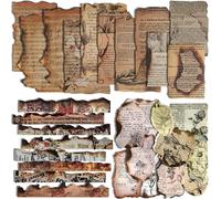 Vintage Burnt Edge Style Retro Paper Set Partition De Musique Antique Papier Décoratif Plante Antique Paper With Stickers For Diary Journal Card Making Paper Craft Diy (Flame)