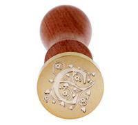 Vintage Cachet de Cire Sceau Cachetage Diamètre 25mm avec Poignée en Bois pour Lettre Invitation Mariage - 23 Styles Alphabet Lettre Initia, C