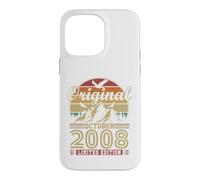 Vintage Cadeau Anniversaire 18 Ans pour Né en Octobre 2008 Coque pour iPhone 14 Pro Max
