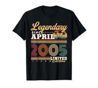 Vintage Cadeau Anniversaire 20 Ans Nés En Avril 2005 T-Shirt