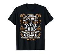 Vintage Cadeau D'anniversaire 20 Ans Nés En Avril 2005 T-Shirt