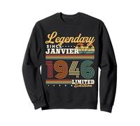 Vintage Cadeau d'anniversaire 80 Ans Nés en Janvier 1946 Sweatshirt