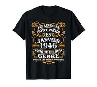 Vintage Cadeau d'anniversaire 80 Ans Nés en Janvier 1946 T-Shirt
