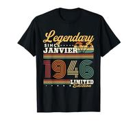 Vintage Cadeau d'anniversaire 80 Ans Nés en Janvier 1946 T-Shirt