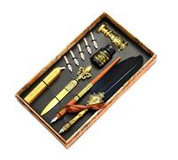 Vintage Caligraphy Faether Pen for Writing - Vintage Faether Quill Pen Set, Feathers Caligraphy Pens Inks Set with Replacement Nibs, Inks, Wax Seal Sticks, Seal Stamp Calligraphyi Dip Pens Gift Sets