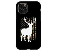 Vintage Camo Cerf Chasse Drapeau Américain Forêt Bois Buck Coque pour iPhone 11 Pro