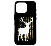 Vintage Camo Cerf Chasse Drapeau Américain Forêt Bois Buck Coque pour iPhone 16 Pro