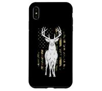 Vintage Camo Cerf Chasse Drapeau Américain Forêt Bois Buck Coque pour iPhone XS Max