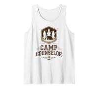 Vintage Camp Counselor Professeur Directeur de l'équipe d'accueil du Camping Débardeur