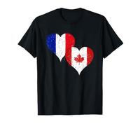Vintage Canada et France Drapeau pour Fier Canadien Français T-Shirt
