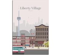 Vintage Canada Toronto Liberty Village Rétro Mur Art Toile Affiche Art Imprimer Accueil Décoration Chambre Décoration Sans cadre 30x45cm