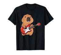 Vintage Capybara Rodents Punk Music Playing Guitar T-Shirt