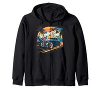 Vintage Car Adventures in Summer Along The Beach Road Sweat à Capuche